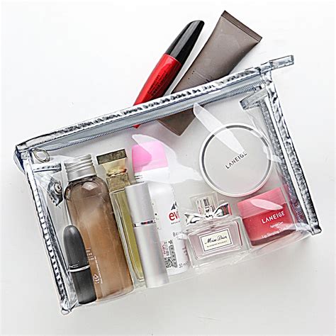 small clear plastic makeup bag